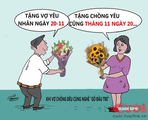 Khi hai vợ chồng cùng làm nghề giáo - Ảnh 1. Khi hai vợ chồng cùng làm nghề giáo - Tranh: Bùi Thanh Tâm
