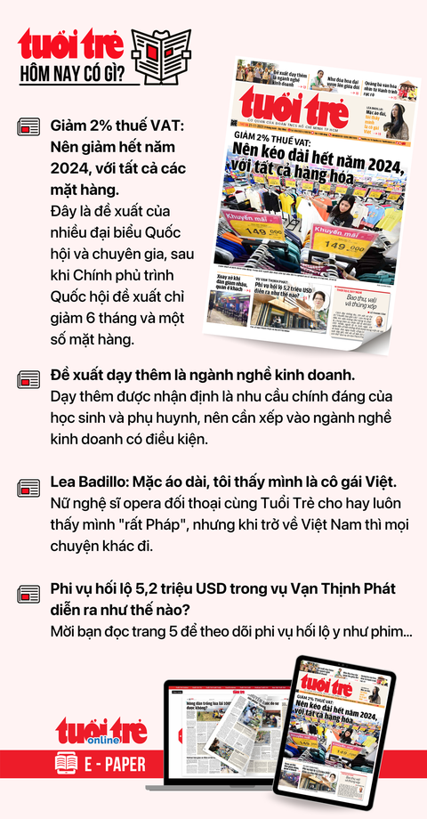 Tin tức sáng 21-11: Quốc hội thảo luận phòng chống tham nhũng; TP.HCM không còn 3 bến cảng- Ảnh 5. Tin tức chính trên Tuổi Trẻ nhật báo hôm nay 21-11. Để đọc Tuổi Trẻ báo in phiên bản E-paper, mời bạn đăng ký Tuổi Trẻ Sao TẠI ĐÂY