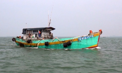 Bắt người chủ mưu buôn lậu xăng dầu trên biển - Ảnh 1. Tàu cá của ông Ngô Minh Trung buôn lậu xăng dầu trên biển lúc bị bắt - Ảnh: Đ.H.