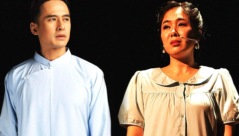 Lương Thế Thành (bìa trái) và Lê Phương với tạo hình nhân vật trong vở Duyên thệ - Ảnh: Kịch Thên Đăng Lương Thế Thành (bìa trái) và Lê Phương với tạo hình nhân vật trong vở Duyên thệ - Ảnh: Kịch Thên Đăng