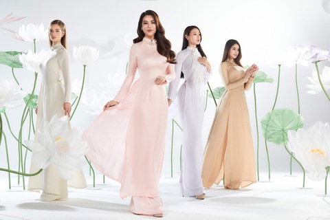 Trương Ngọc Ánh và các người đẹp trong top 4 "Miss Earth 2022" diện trang phục áo dài truyền thống của Việt Nam - Ảnh: MILOR TRẦN Trương Ngọc Ánh và các người đẹp trong top 4 "Miss Earth 2022" diện trang phục áo dài truyền thống của Việt Nam - Ảnh: MILOR TRẦN