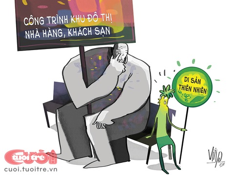 Langbiang hết thơ mộng - Ảnh 1. Bê tông hóa di sản thiên nhiên - Tranh: Viiip