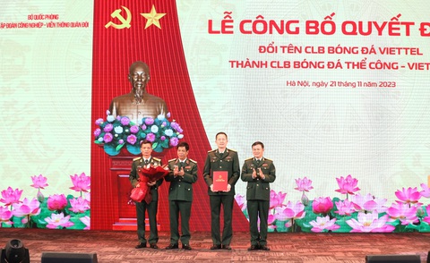 CLB Viettel đổi tên trở thành Thể Công - Viettel - Ảnh 3. Lễ công bố đổi tên CLB Viettel ngày 21-11 - Ảnh: VIETTEL FC