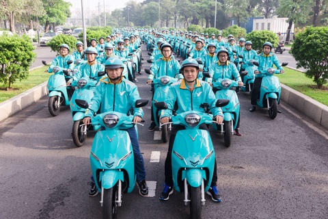 Tân binh Xanh SM Bike vận hành bằng 100% xe máy điện không tiếng ồn, không phát thải. Ảnh: Đ.H Tân binh Xanh SM Bike vận hành bằng 100% xe máy điện không tiếng ồn, không phát thải. Ảnh: Đ.H