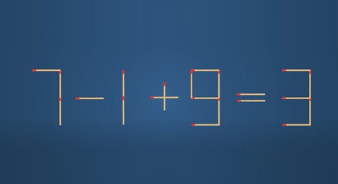 Thử tài IQ: Di chuyển một que diêm để 7-1+9=3 thành phép tính đúng - Ảnh 1.