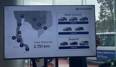 Đoàn 5 chiếc Hyundai Ioniq 5 chạy hơn 2.700km xuyên Đông Nam Á, sắp đến Việt Nam- Ảnh 6. Đoàn 5 chiếc Hyundai Ioniq 5 chạy hơn 2.700km xuyên Đông Nam Á, sắp đến Việt Nam- Ảnh 6.