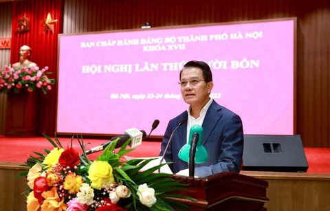 Hà Nội sẽ lấy phiếu tín nhiệm các lãnh đạo Thành ủy cuối năm 2023- Ảnh 2. Chủ nhiệm Ủy ban Kiểm tra Thành ủy Hoàng Trọng Quyết - Ảnh: NGUYỄN THÀNH