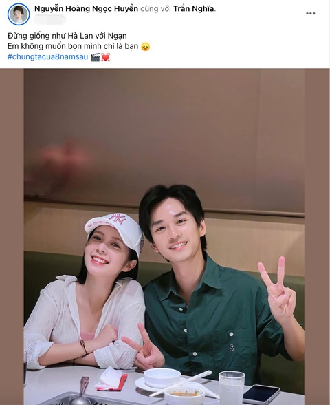 Đóng phim giờ vàng, Trần Nghĩa 'phim giả tình thật' với bạn diễn- Ảnh 5. Hoàng Huyền đăng dòng trạng thái gợi nghi vấn, phim giả tình thật với bạn diễn
