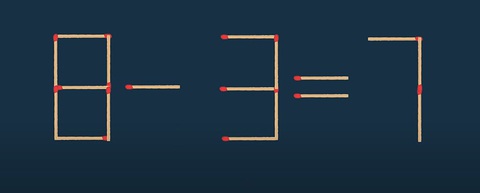 Thử tài IQ: Di chuyển 2 que diêm để 8-3=7 thành phép tính đúng- Ảnh 1.