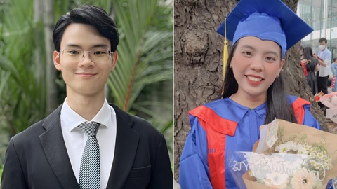Chuyện của những thủ khoa kép- Ảnh 1. Nguyễn Hoàng Gia Khánh và Lê Ngọc Minh Châu - Ảnh: NVCC