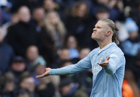 Haaland ghi bàn, Man City vẫn không thể thắng Liverpool- Ảnh 2. Bàn thắng của Erling Haaland không đủ giúp Man City giành chiến thắng trước Liverpool - Ảnh: REUTERS