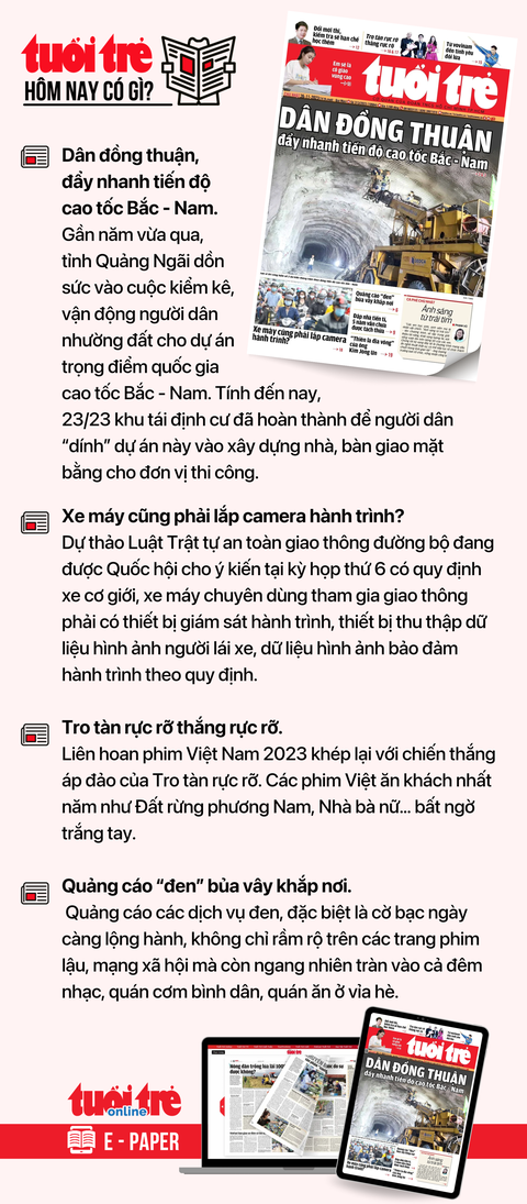 Tin tức chính trên Tuổi Trẻ nhật báo hôm nay 26-11. Để đọc Tuổi Trẻ báo in phiên bản E-paper, mời bạn đăng ký Tuổi Trẻ Sao TẠI ĐÂY Tin tức chính trên Tuổi Trẻ nhật báo hôm nay 26-11. Để đọc Tuổi Trẻ báo in phiên bản E-paper, mời bạn đăng ký Tuổi Trẻ Sao TẠI ĐÂY