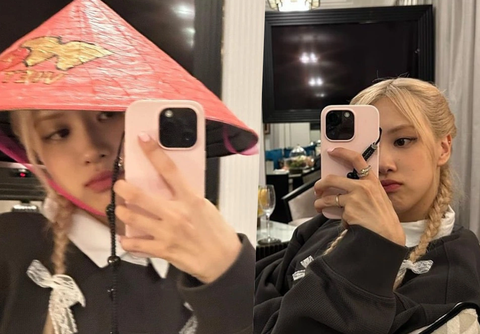 Rosé BlackPink: Cô gái sở hữu giọng ca vàng từng bị gia đình ngăn cản- Ảnh 4. Rosé đội nón lá của fan Việt tặng khi diễn hai đêm "Born Pink" tại Hà Nội - Ảnh chụp màn hình