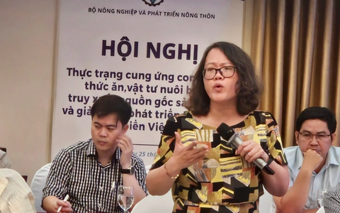 Xây dựng cảng cá 'xanh', hiện đại: còn nhiều khó khăn- Ảnh 2. Bà Nguyễn Thị Trang Nhung phát biểu tại hội nghị - Ảnh: MINH CHIẾN