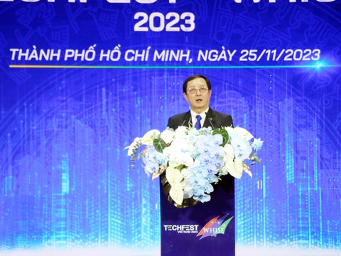 Thủ tướng: Cần đa dạng nguồn tài chính cho đổi mới sáng tạo- Ảnh 2. Bộ trưởng Huỳnh Thành Đạt phát biểu tại sự kiện - Ảnh: TRỌNG NHÂN