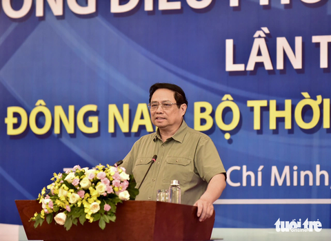 Thủ tướng: Cảng Cần Giờ là đột phá, vượt tầm, chờ đồng thuận hết thì chẳng bao giờ làm được- Ảnh 1. Thủ tướng Phạm Minh Chính phát biểu tại hội nghị của Hội đồng điều phối vùng Đông Nam Bộ - Ảnh: T.T.D.
