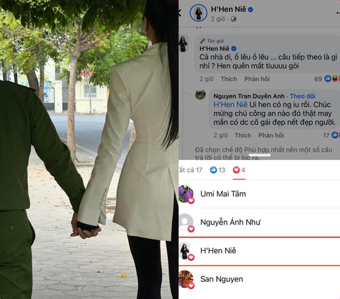 H'Hen Niê công khai ảnh nắm tay bạn trai mới?- Ảnh 2. H'Hen Niê thả icon trái tim phản hồi lời chúc mừng của một khán giả