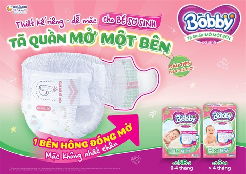 Bobby ra mắt Tã Quần Mở Một Bên cho bé sơ sinh- Ảnh 1. Bobby ra mắt Tã Quần Mở Một Bên cho bé sơ sinh- Ảnh 1.