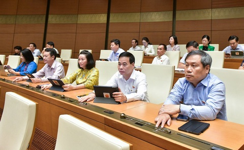 Quốc hội chính thức thông qua luật về lực lượng an ninh cơ sở- Ảnh 1. Các đại biểu tham gia kỳ họp - Ảnh: GIA HÂN