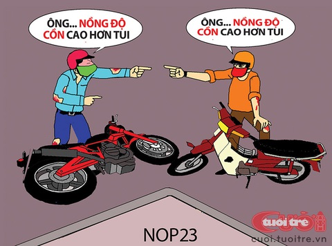 Cuộc tranh cãi về nồng độ cồn- Ảnh 1. Biếm họa cuộc tranh cãi về nồng độ cồn - Tranh: NOP