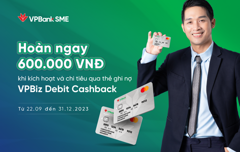 Thẻ ghi nợ của ngân hàng nào hoàn tiền nhiều nhất?- Ảnh 1. VPBank hoàn ngay 600.000 đồng khi kích hoạt và chi tiêu qua thẻ ghi nợ - Ảnh: VPB