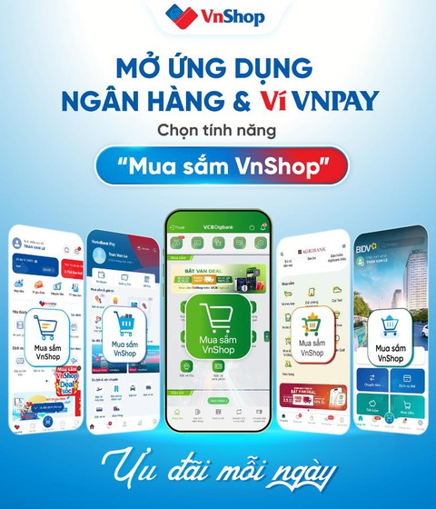 Xu hướng mua sắm hàng ‘auth’ trên ứng dụng ngân hàng- Ảnh 2. Mua sắm VnShop - Tính năng shopping trực tuyến hàng ‘auth’ duy nhất có sẵn trên các ứng dụng ngân hàng.