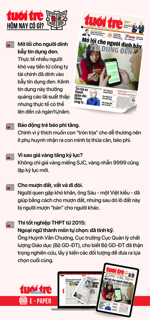 Tin tức sáng 30-11: Các nhà đầu tư nước ngoài 'áp đảo' trong giao dịch, đầu tư bất động sản- Ảnh 6. Tin tức chính trên Tuổi Trẻ nhật báo hôm nay 30-11. Để đọc Tuổi Trẻ báo in phiên bản E-paper, mời bạn đăng ký Tuổi Trẻ Sao TẠI ĐÂY