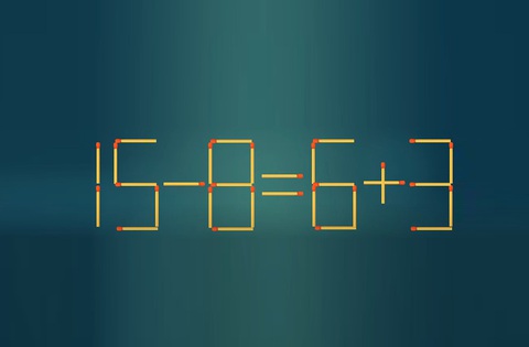 Thử tài IQ: Di chuyển một que diêm để 15-8=6+3 thành phép tính đúng - Ảnh 1.