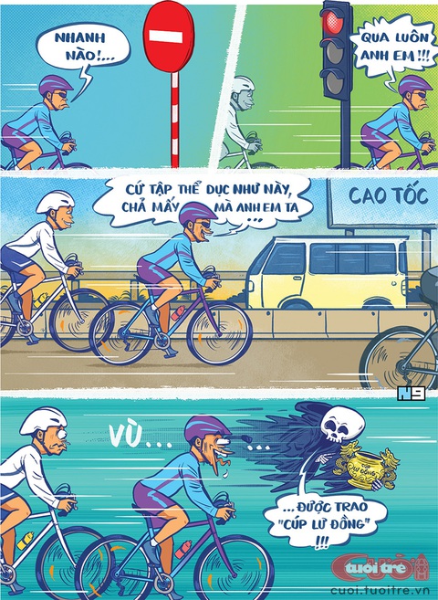 Càng tập thể dục nhiều càng nhanh gặp ông bà? - Ảnh 1. Càng tập thể dục nhiều càng nhanh gặp ông bà? - Tranh: Hải Nam