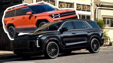 Hyundai Palisade thế hệ mới lột xác thiết kế, gây tranh cãi như Santa Fe- Ảnh 1. Hyundai Palisade mới sẽ không phải là một chiếc Santa Fe phóng to - Ảnh: Carscoops