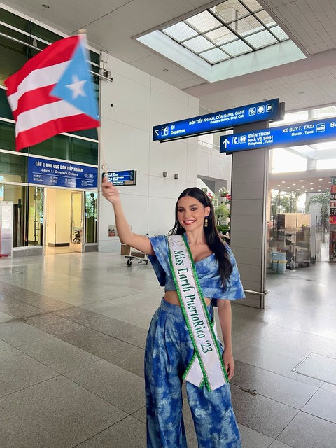 Dàn thí sinh Miss Earth 2023 diện áo dài khi đến Việt Nam- Ảnh 6. Hoa hậu Victoria Arocho - đại diện Puerto Rico