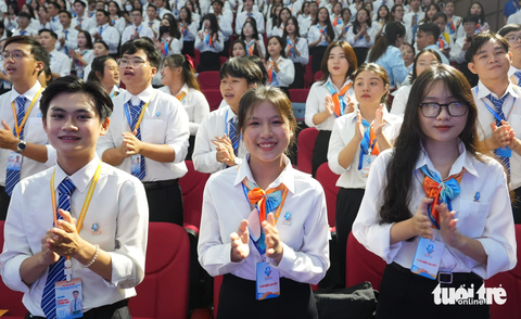 Rộn ràng sức trẻ tại ngày hội lớn của sinh viên TP.HCM - Ảnh 7. Nét tươi trẻ của các đại biểu sinh viên dự ngày hội lớn của sinh viên thành phố mang tên Bác - Ảnh: HỮU HẠNH
