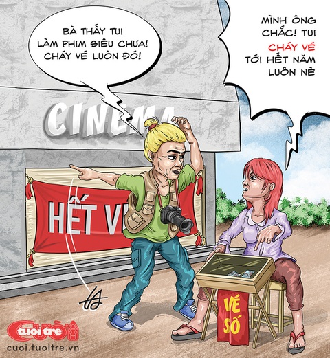 Cháy vé nhưng vẫn nghèo - Ảnh 1. Cháy vé nhưng vẫn nghèo - Tranh: Nguyễn Tuấn Anh