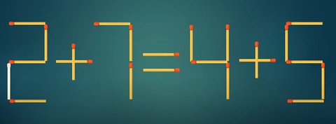 Thử tài IQ: Di chuyển một que diêm để 3+7=4+5 thành phép tính đúng - Ảnh 1.