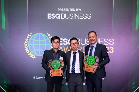 Vinschool nhận giải thưởng ESG Busines Awards về phát triển bền vững - Ảnh 1. Đại diện Hệ thống Giáo dục Vinschool tại tại lễ trao giải quốc tế về phát triển bền vững ESG Business Awards - Ảnh: Đ.H.