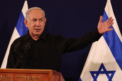 Thủ tướng Israel Benjamin Netanyahu phát biểu tại căn cứ quân sự Kirya hôm 28-10 - Ảnh: AFP Thủ tướng Israel Benjamin Netanyahu phát biểu tại căn cứ quân sự Kirya hôm 28-10 - Ảnh: AFP