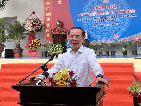 Bí thư Nguyễn Văn Nên : Phải tạo mọi điều kiện để dân được biết công việc của chính quyền - Ảnh 1. Bí thư Nguyễn Văn Nên phát biểu - Ảnh: T.H.