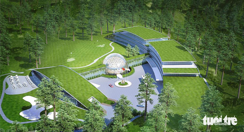 Dân bức xúc vì tòa nhà sân golf Đồi Cù Đà Lạt chắn tầm nhìn về núi thiêng Langbiang - Ảnh 5. Phối cảnh công trình xây dựng tại lỗ golf số 8 Đồi Cù