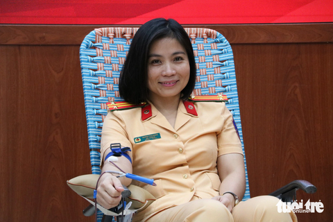Tuổi trẻ Công an tỉnh Kiên Giang hiến gần 600 đơn vị máu nghĩa tình - Ảnh 2. Từ đầu năm 2023 đến nay, tuổi trẻ Công an tỉnh Kiên Giang hiến gần 600 đơn vị máu nghĩa tình - Ảnh: CHÍ CÔNG