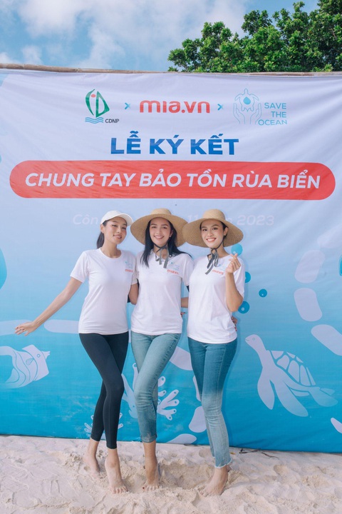 Dàn sao tham gia chiến dịch ‘Save The Ocean’ - Bảo tồn rùa biển tại Côn Đảo - Ảnh 2. Top 3 Hoa hậu Hoàn vũ Việt Nam 2022 góp mặt trong chiến dịch