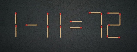 Thử tài IQ: Di chuyển một que diêm để 1-11=72 thành phép tính đúng- Ảnh 1.