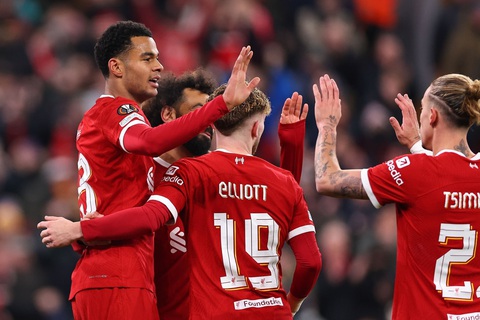 Thắng áp đảo, Liverpool sớm giành vé đi tiếp tại Europa League- Ảnh 1. Liverpool đánh bại LASK với màn trình diễn vượt trội - Ảnh: AMA