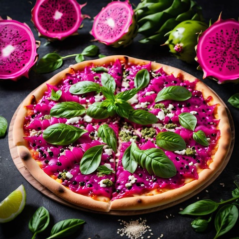 101 kiểu đu trend 'lần đầu tiên trái thanh long'- Ảnh 2. Đến cả bánh pizza cũng đành phải "đu trend".