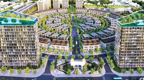 Khởi công dự án đô thị và nhà ở xã hội hơn 1.000 tỉ đồng ở Cà Mau- Ảnh 1. Phối cảnh toàn bộ khu đô thị mới kết hợp với nhà ở xã hội vừa được khởi công tại TP Cà Mau - Ảnh: THANH HUYỀN