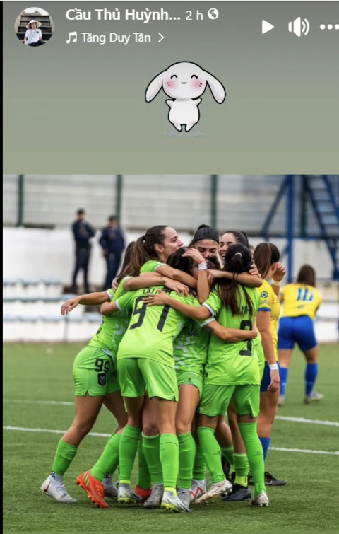 Huỳnh Như kiến tạo, Lank FC thắng trận đầu tiên- Ảnh 2. Huỳnh Như đăng story khoảnh khắc ăn mừng bàn thắng ở Cúp quốc gia nữ Bồ Đào Nha cùng bài hát "Cắt đôi nỗi sầu" - Ảnh chụp màn hình