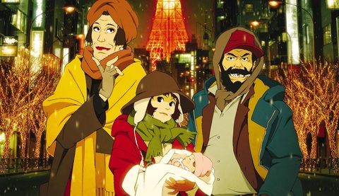 Những bộ phim hoạt hình về Giáng sinh hay nhất - Phần 1- Ảnh 2. Tokyo Godfathers là phim anime hài kịch do Madhouse thực hiện bởi đạo diễn người Nhật Bản Kon Satoshi, được công chiếu năm 2003.