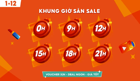 Mua sắm cuối năm cùng loạt ưu đãi hấp dẫn tại 12.12 Shopee Live Sale Sinh Nhật- Ảnh 2. Ghi nhớ 6 khung giờ vàng săn deal ngập tràn của Shopee để không bỏ lỡ cơ hội mua sắm hứng khởi và tiết kiệm chi phí dịp cuối năm.