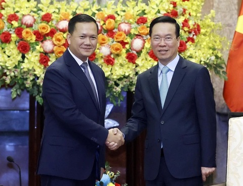 Chủ tịch nước Võ Văn Thưởng tiếp Thủ tướng Vương quốc Campuchia Hun Manet - Ảnh: chinhphu.vn Chủ tịch nước Võ Văn Thưởng tiếp Thủ tướng Vương quốc Campuchia Hun Manet - Ảnh: chinhphu.vn