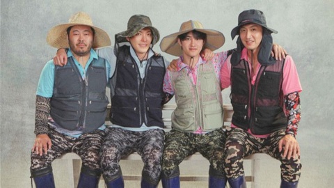 Lee Kwang Soo và D.O (EXO) tấu hề cực mạnh trong show thực tế mới- Ảnh 1. Kim Ki Bang, Kim Woo Bin, D.O và Lee Kwang Soo trở thành nông dân tập sự trong show Gieo gì gặt nấy