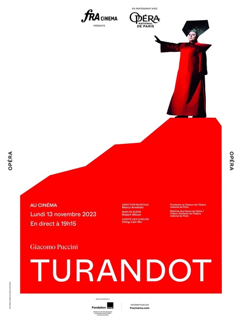 Xuất phẩm Turandot qua dàn dựng của Robert Wilson thực hiện với Opéra national de Paris, kỷ niệm 100 năm ngày mất của G.Puccini đang lọt vào tầm ngắm của dự án dịp cuối 2024. Xuất phẩm Turandot qua dàn dựng của Robert Wilson đang "lọt vào tầm ngắm" của dự án trong kế hoạch công chiếu tương lai